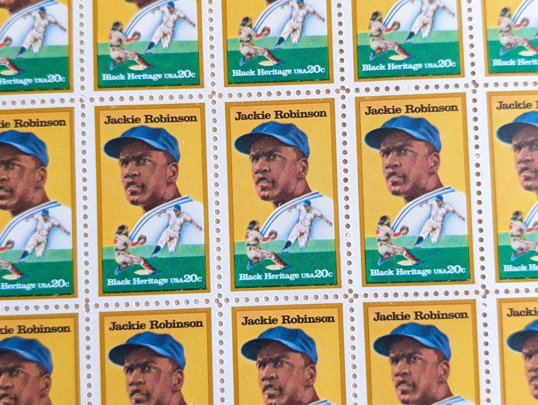 Sheet of 50 Jackie Robinson Stamps, Black Heritiage 1982 Unused Postage ...