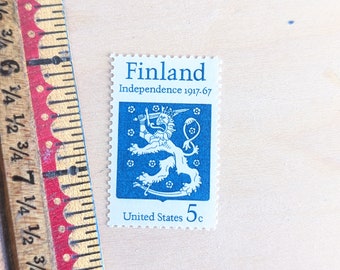 フィンランド独立記念切手10枚、1967年未使用切手、5セント切手