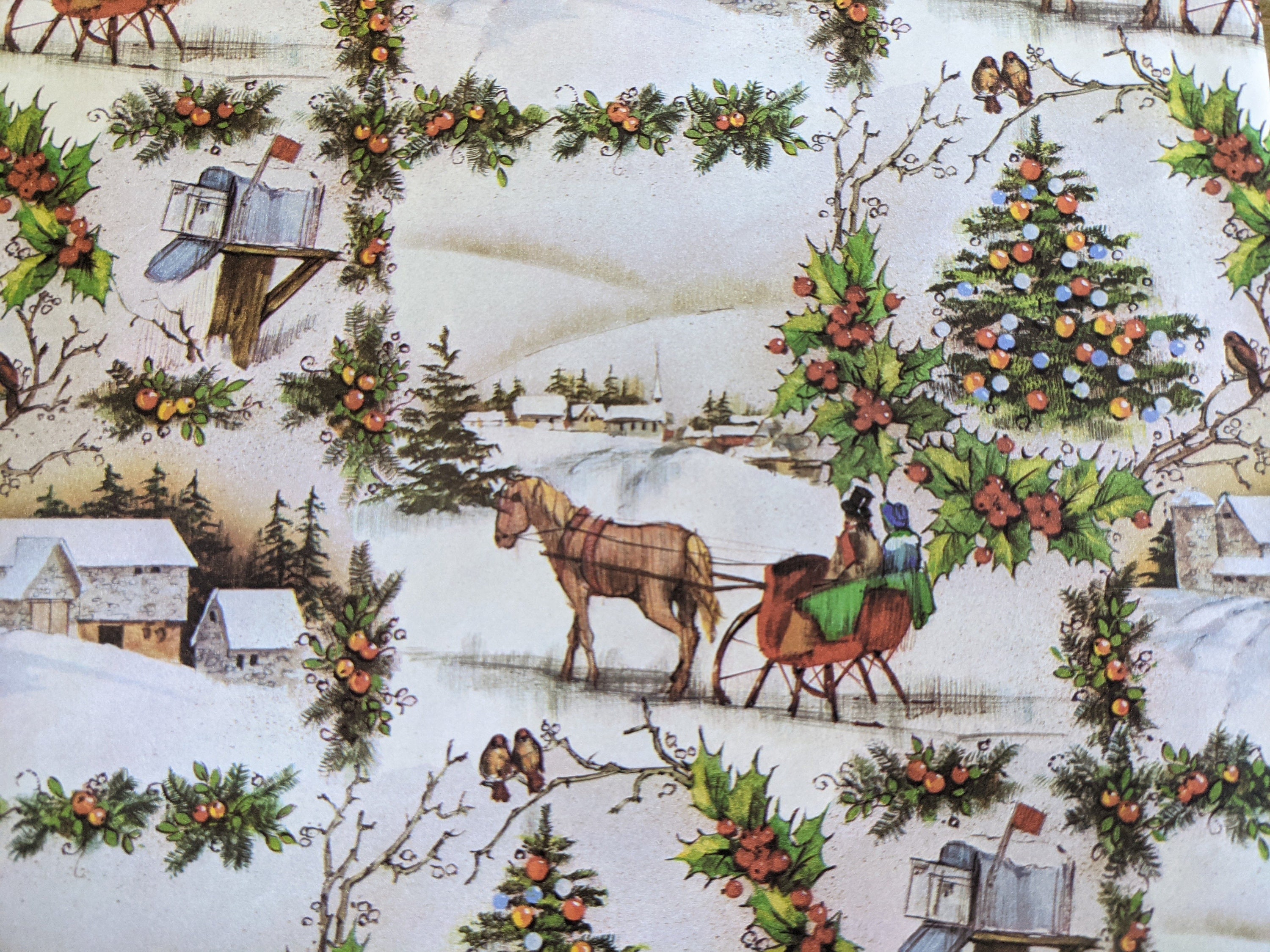 Pompotops 27*19.6 Inches Christmas Wrapping Paper Christmas Elements Series  Single Sided Wrapping Paper Pattern for Graduations, Weddings, Christmas 
