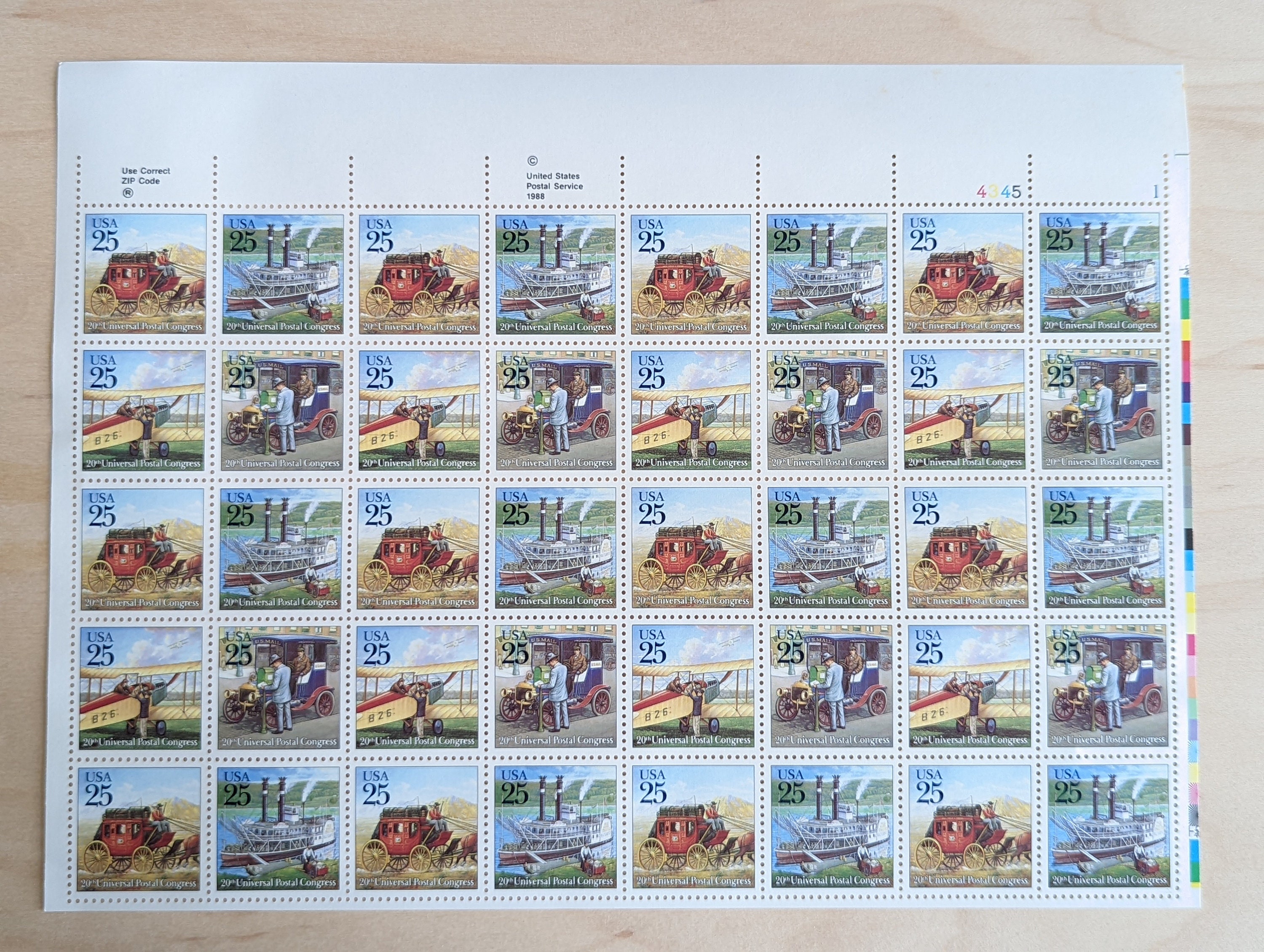 ザ・トレンド 1988 UPU 20th Universal Postal Congress Sheet of 40 Stamps, 1988
