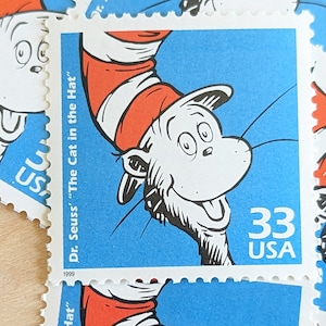 5 sellos "El Gato Ensombrerado", 33 centavos, 1998, década de 1950, Celebra el Siglo, sellos postales sin usar