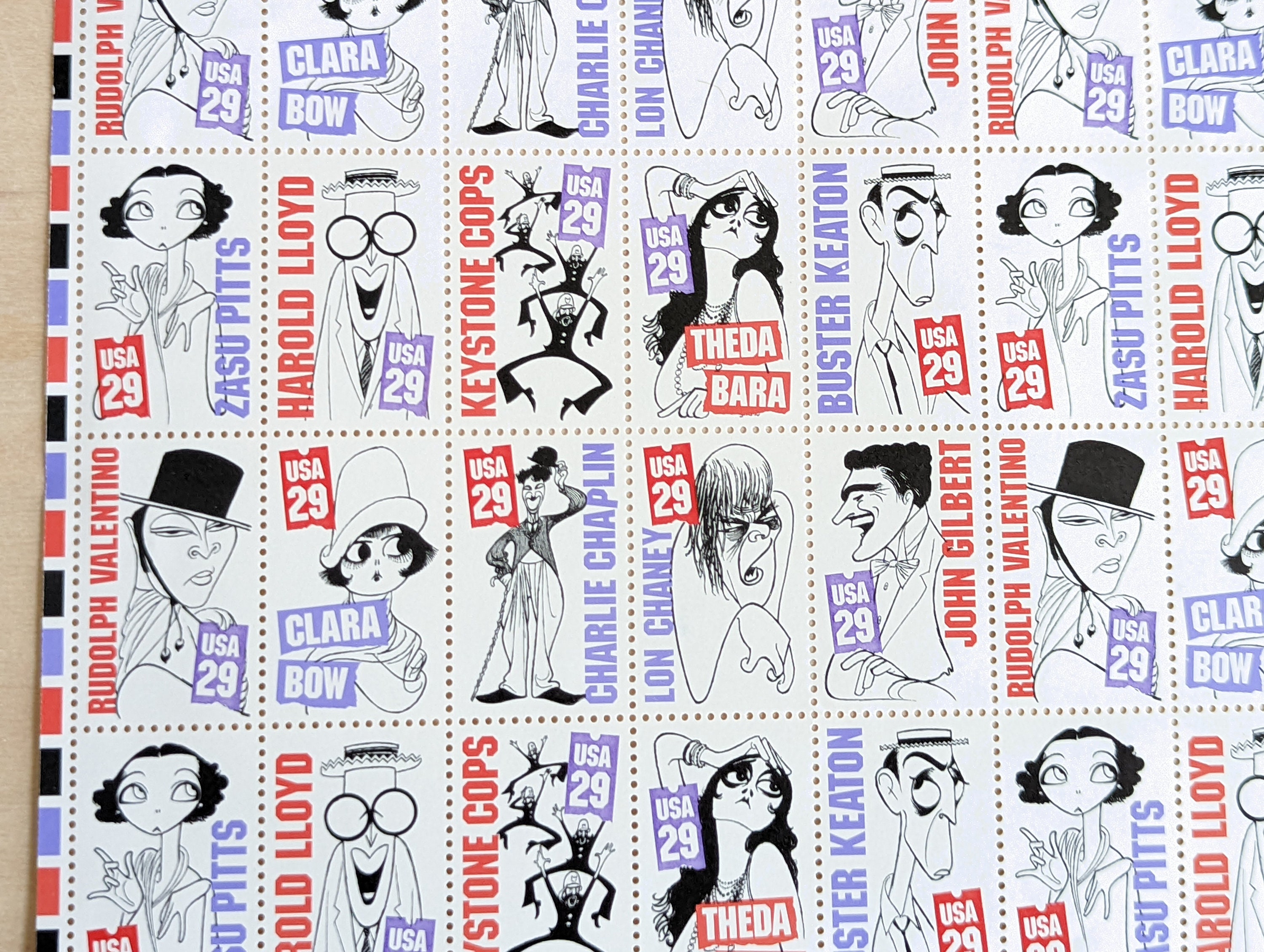 レジェンドオブザサイレントスクリーン切手 2819-28 - 1994 29c Silent Screen Stars - Mystic Stamp Company