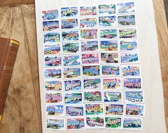 Choose Your State Greetings From. . . Vintage Style Postcard