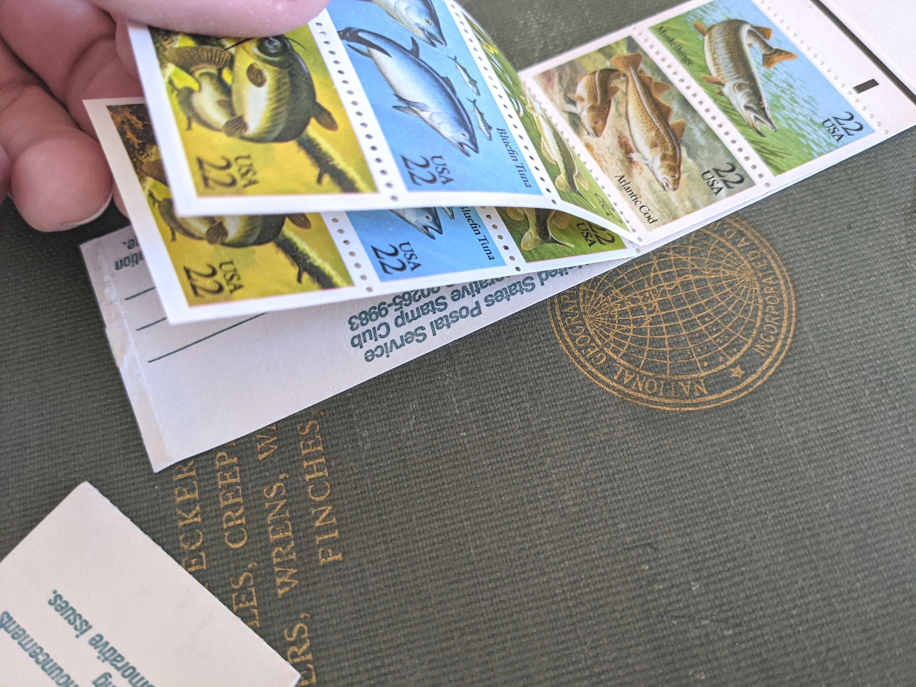 1986年発行 魚柄切手帳、米国郵政公社（USPS）切手 22セント、10枚綴り