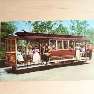 Cartolina inutilizzata The Cable Cars, Knott's Berry Farm, Ghost Town, California