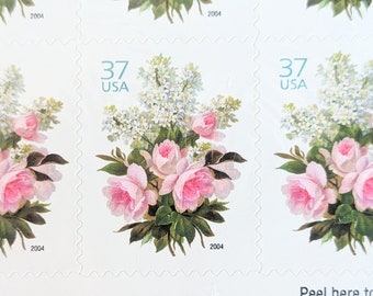 Sheet of 20 Garden Boquet Stamps, Vintage Unused USPS 37 Cent Postage Stamps, 2003 Self-Adhesive