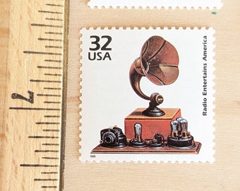 5 sellos de radio, sellos antiguos sin usar de USPS de 32 centavos, década de 1920, Celebrate the Century, 1998, sellos engomados