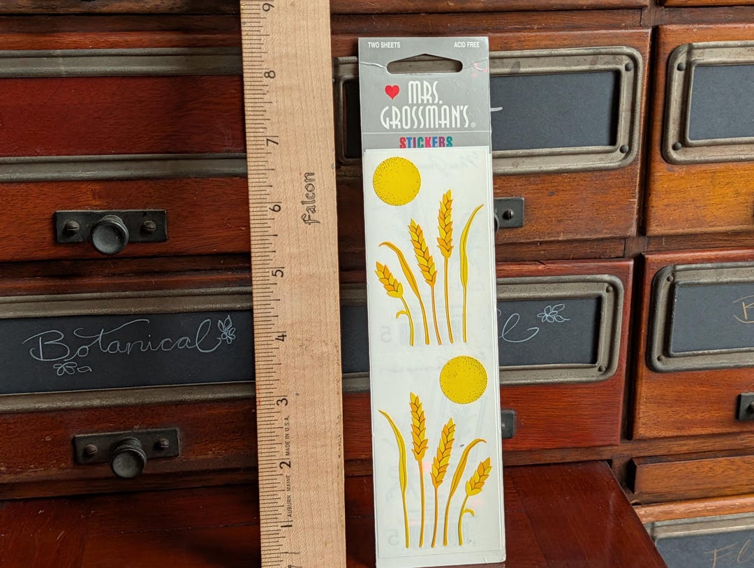 Wheat Sticker Sheet, 8.5x2 Inch Sticker Sheet, 2 Sheets of 4 Stickers ...