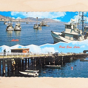 Carte postale inutilisée de Port San Luis, San Luis Obispo en Californie