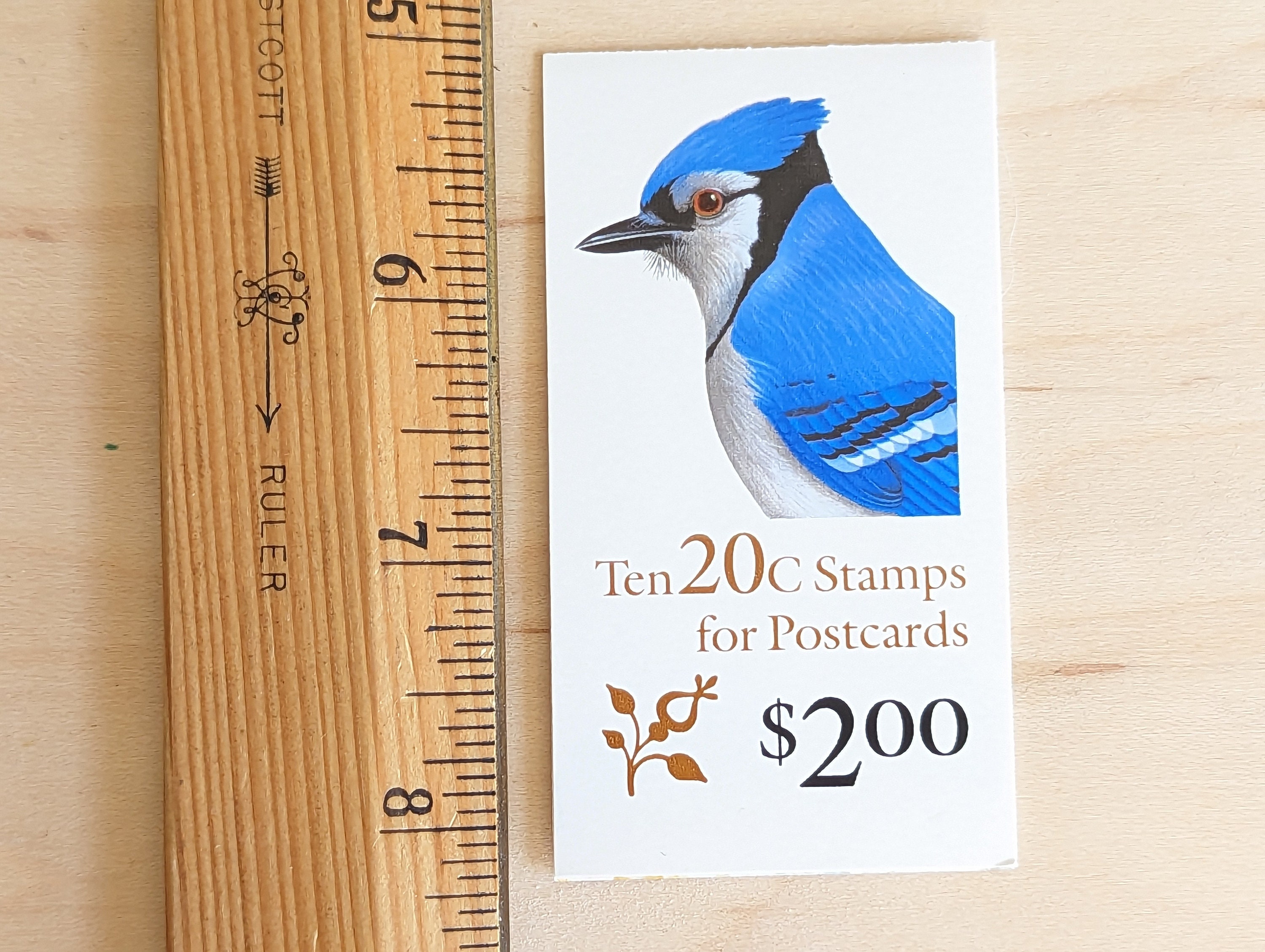Blue Jay 1995 Booklet of Ten 20 Cent Stamps, Blue Bird, Vintage