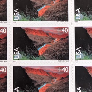 Sheet of 20 Rio Grande, Texas Unused US Stamps,1999, 40 Cent Stamps, Vintage Collectible Stamps