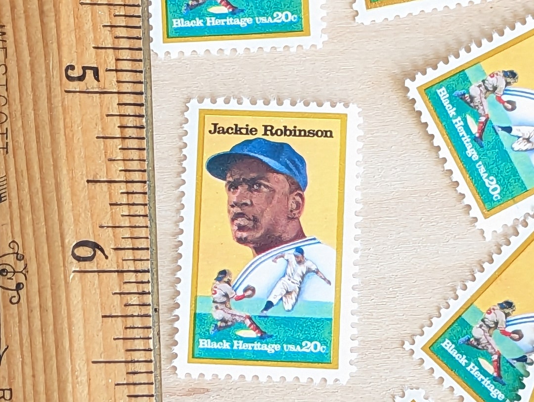 10 Jackie Robinson Black Heritage Postage Stamps, 20 Cent, 1982, Unused ...