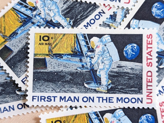 人類初の月面着陸記念切手10枚、1969年未使用10セント切手 - Etsy 日本