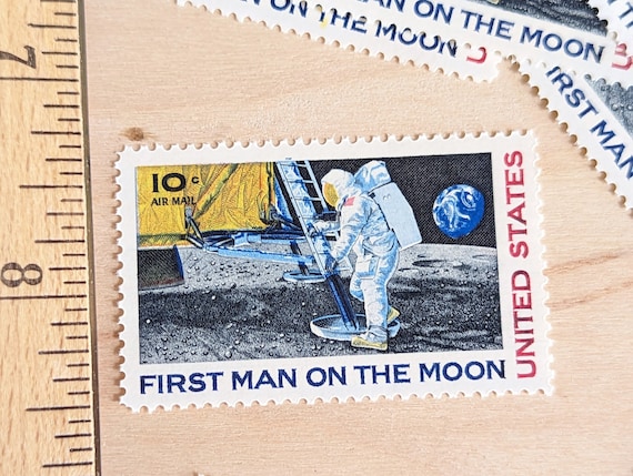 人類初の月面着陸記念切手10枚、1969年未使用10セント切手 - Etsy 日本