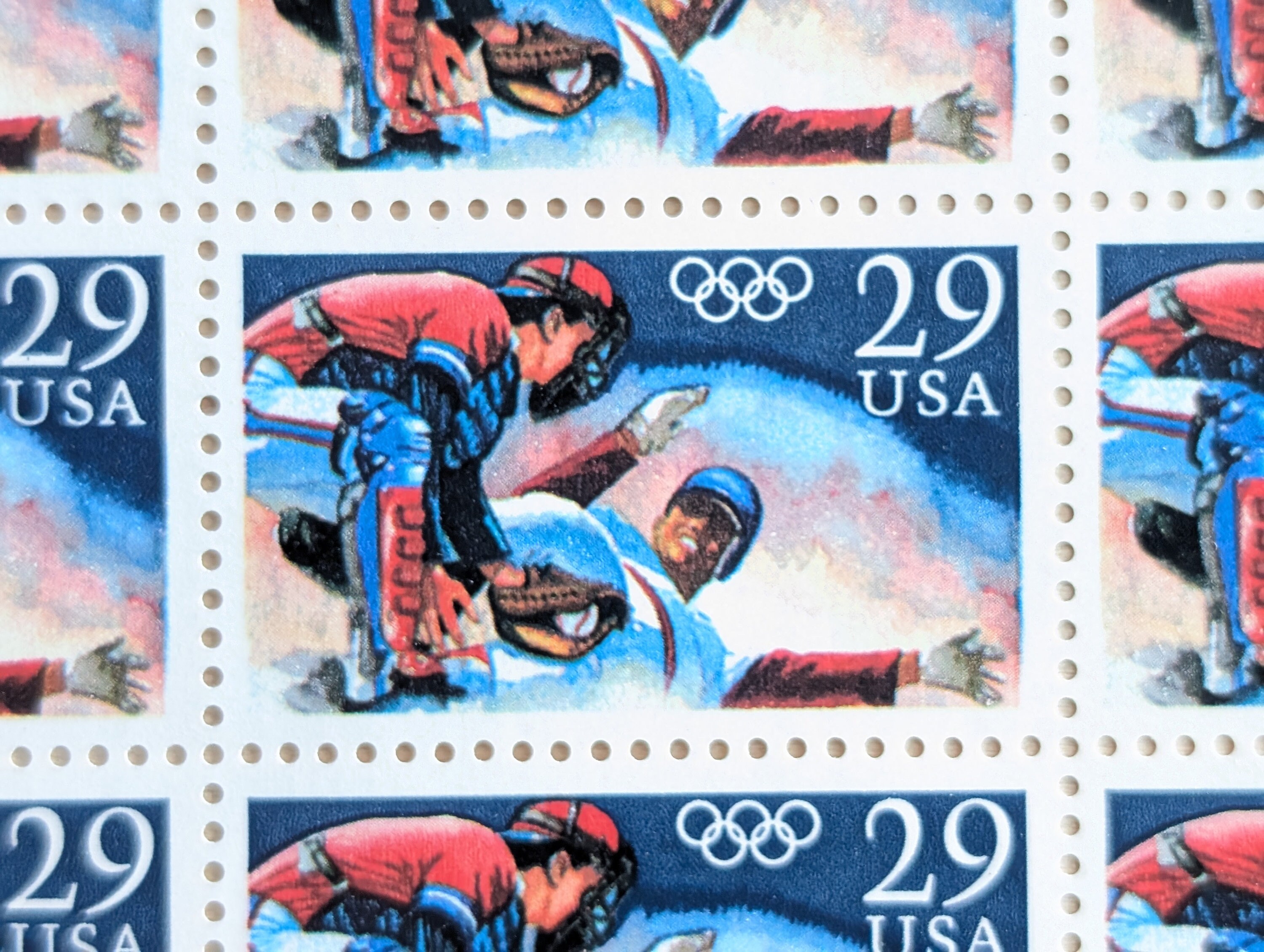Sheet of 50 Olympic Baseball Stamps, 29 Cent 1992 Unused Postage
