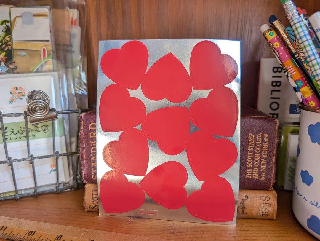 Hearts Sticker Sheet, 4.5x6 Inch Sticker Sheet, Camscan, 11 Stickers - Etsy