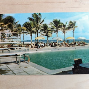 Ongebruikt Condado Beach Hotel, zwembadbriefkaart, San Juan, P.R.