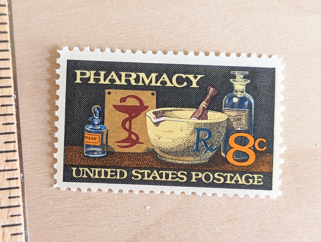10 Pharmacy Stamps 1972 Unused Postage Stamps 8 Cent Stamps Etsy Canada