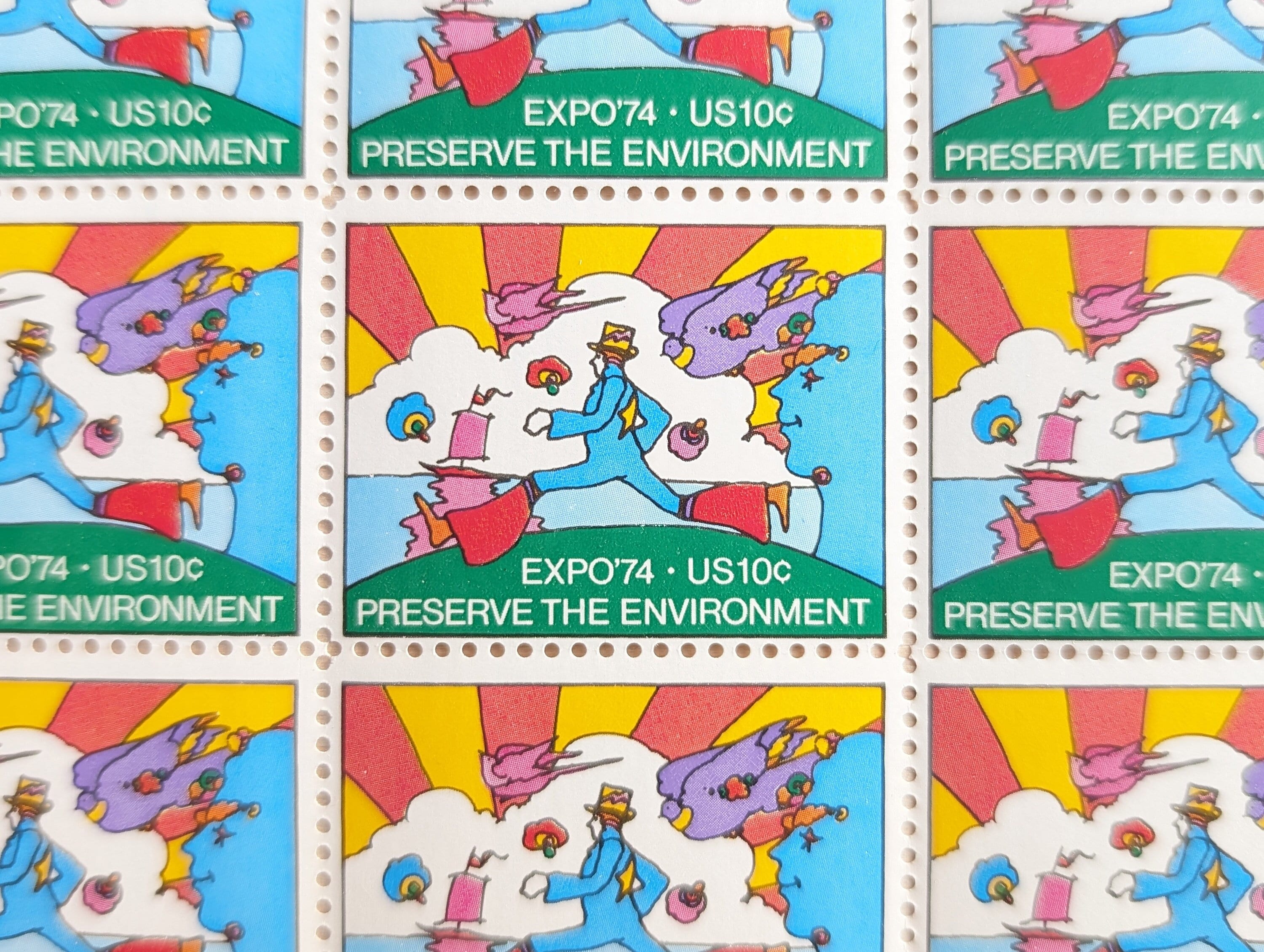 Sheet of 40 Expo 1974 Preserve the Environment Postage Stamp, 10