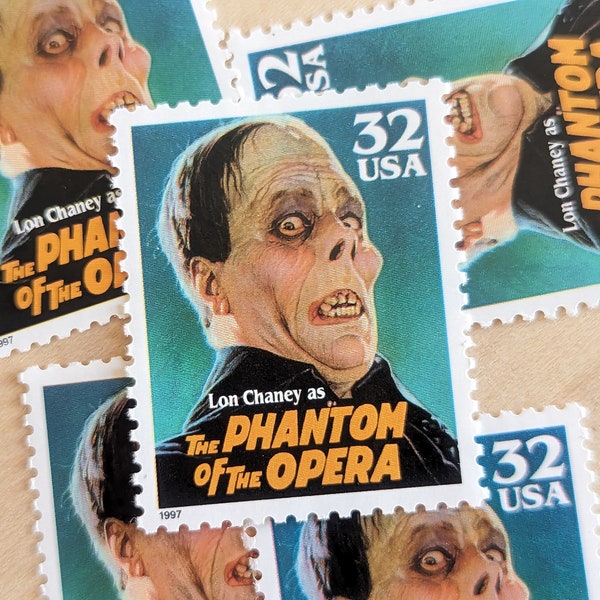 5 Phantom of The Opera Stamps, 32 Cent, Unused Postage Stamps, Classic Movie Monsters