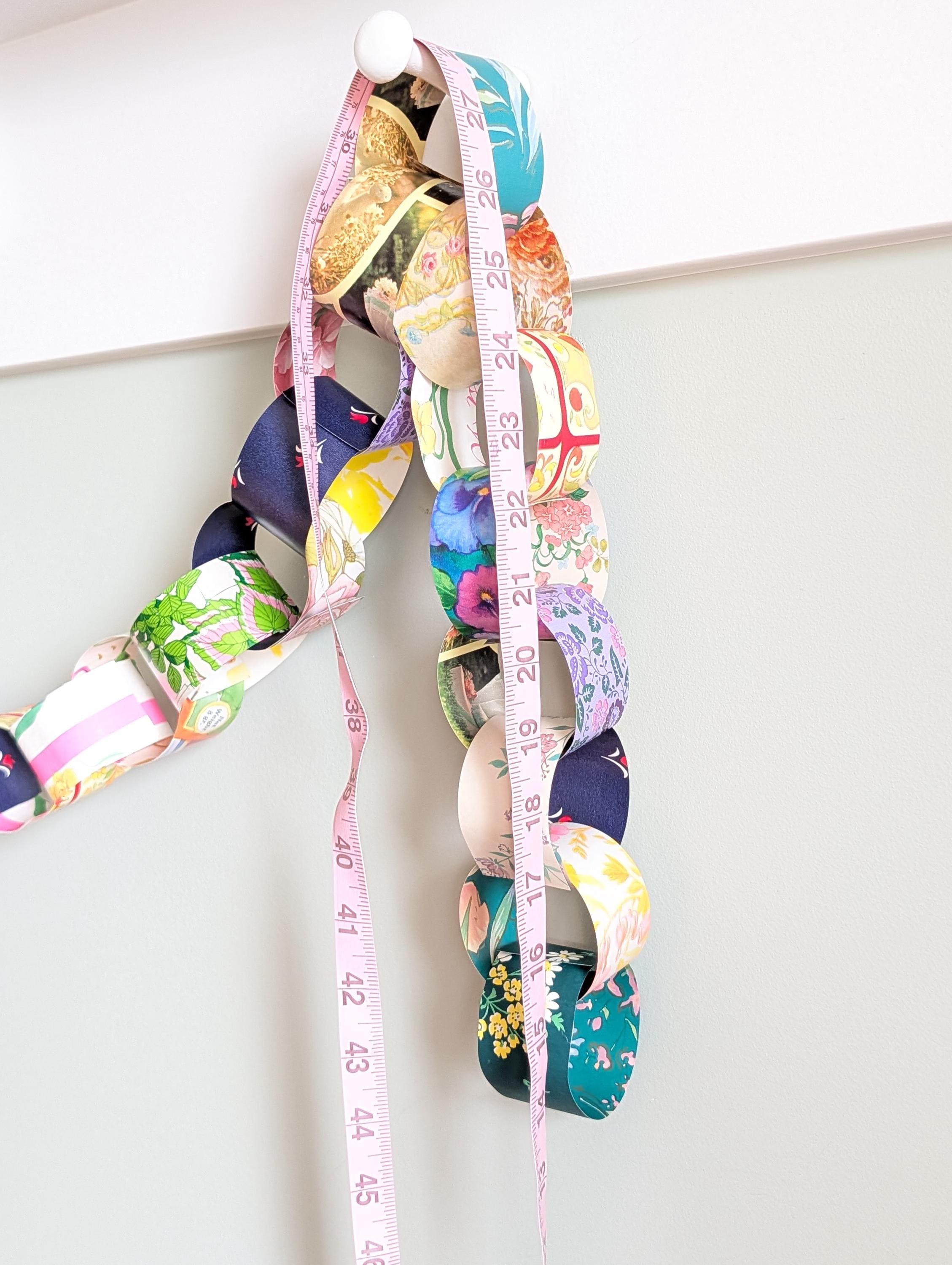 Number One Chain Sticker Double Sided Baby Paper Chain Kit, Vintage Wrapping Paper, 31 Chains ...