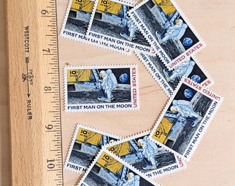 人類初の月面着陸記念切手10枚、1969年未使用10セント切手 - Etsy 日本
