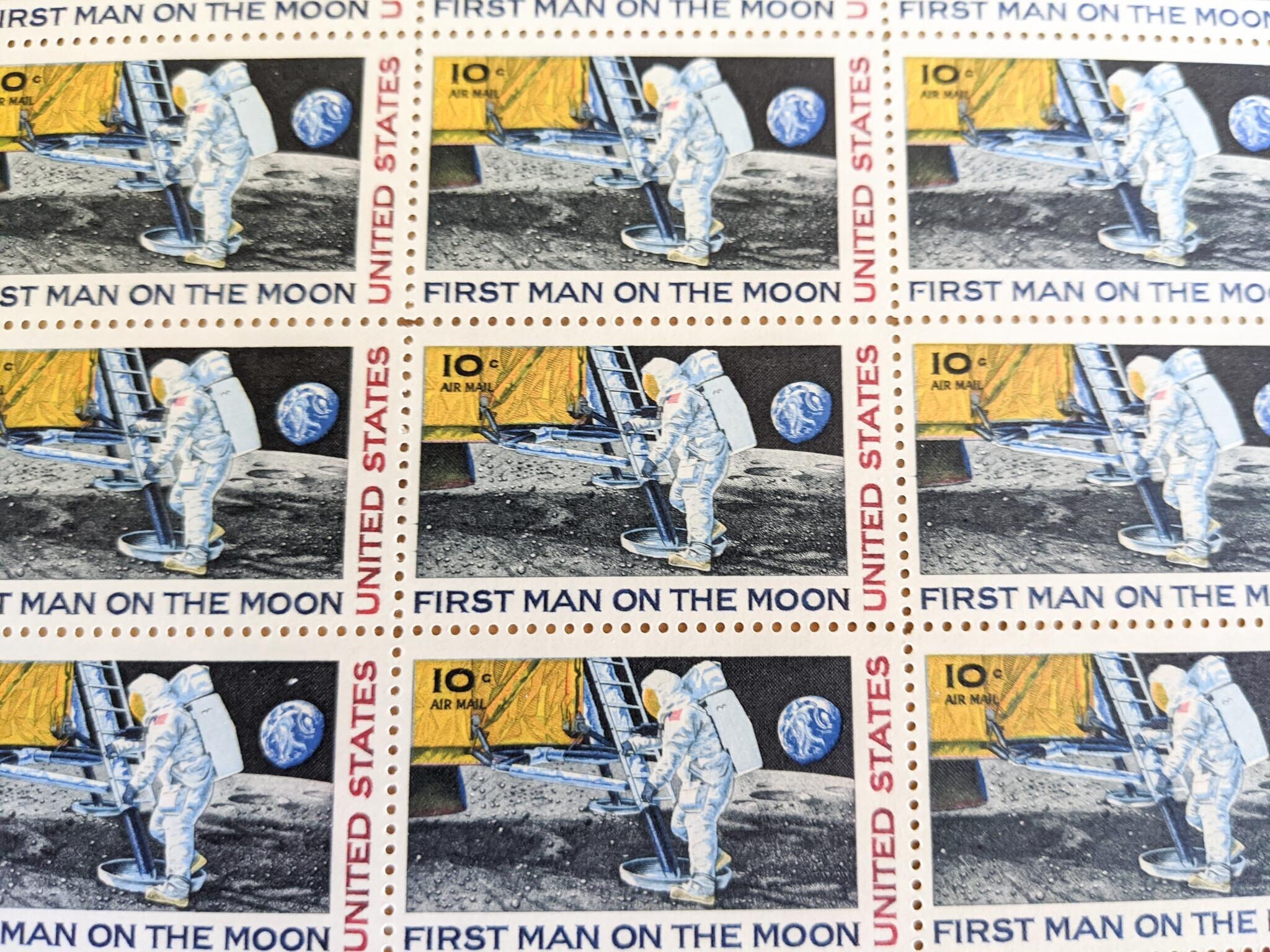 Colección de sellos EE UU. estampado/First Man On The Moon/Apollo 8 