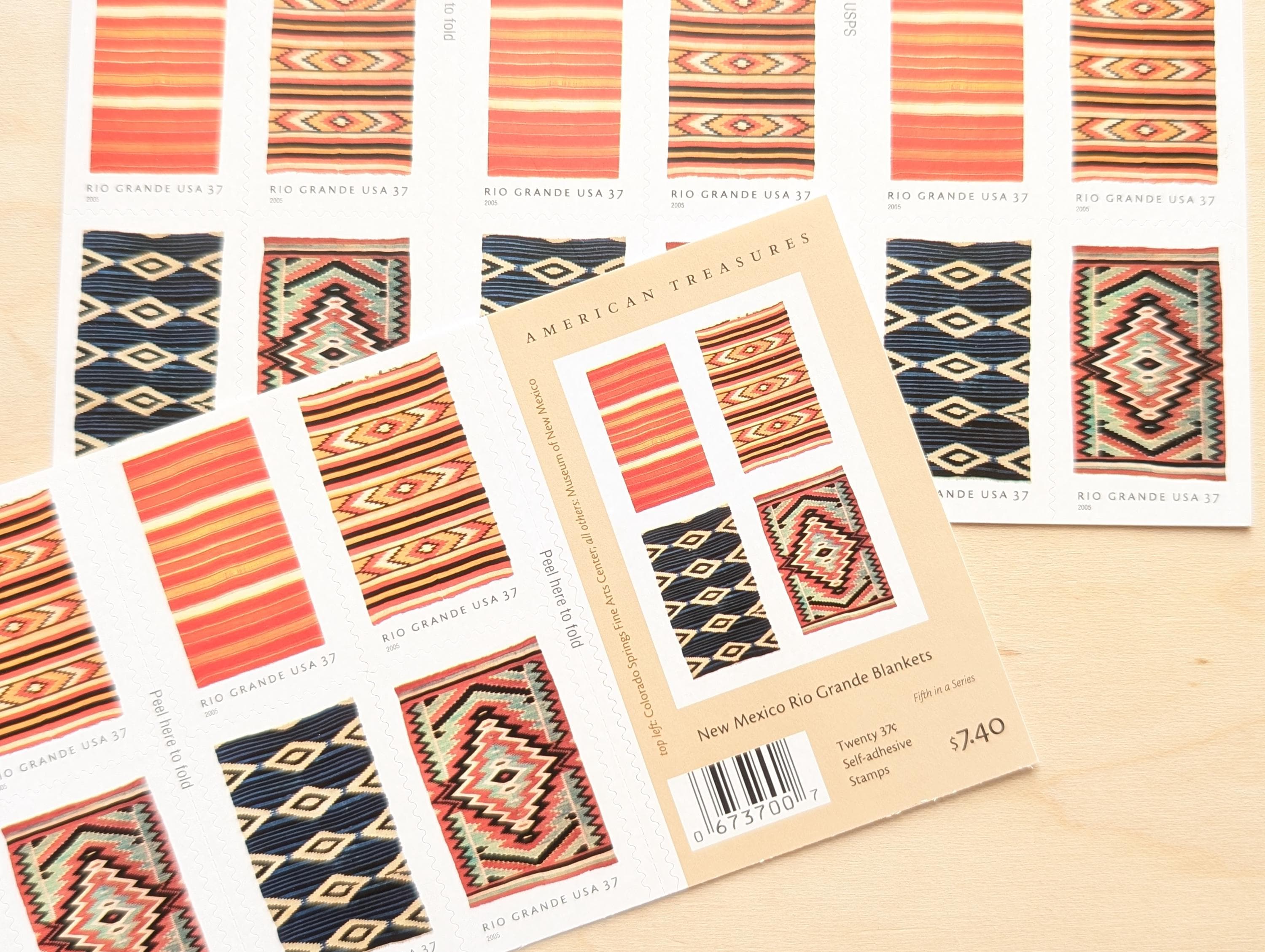 Booklet of 20 American Treasures New Mexico Rio Grande Blankets
