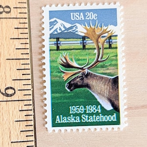 10 sellos de Alaska, sellos de estado, sellos postales sin usar de 1984, sellos de 20 centavos