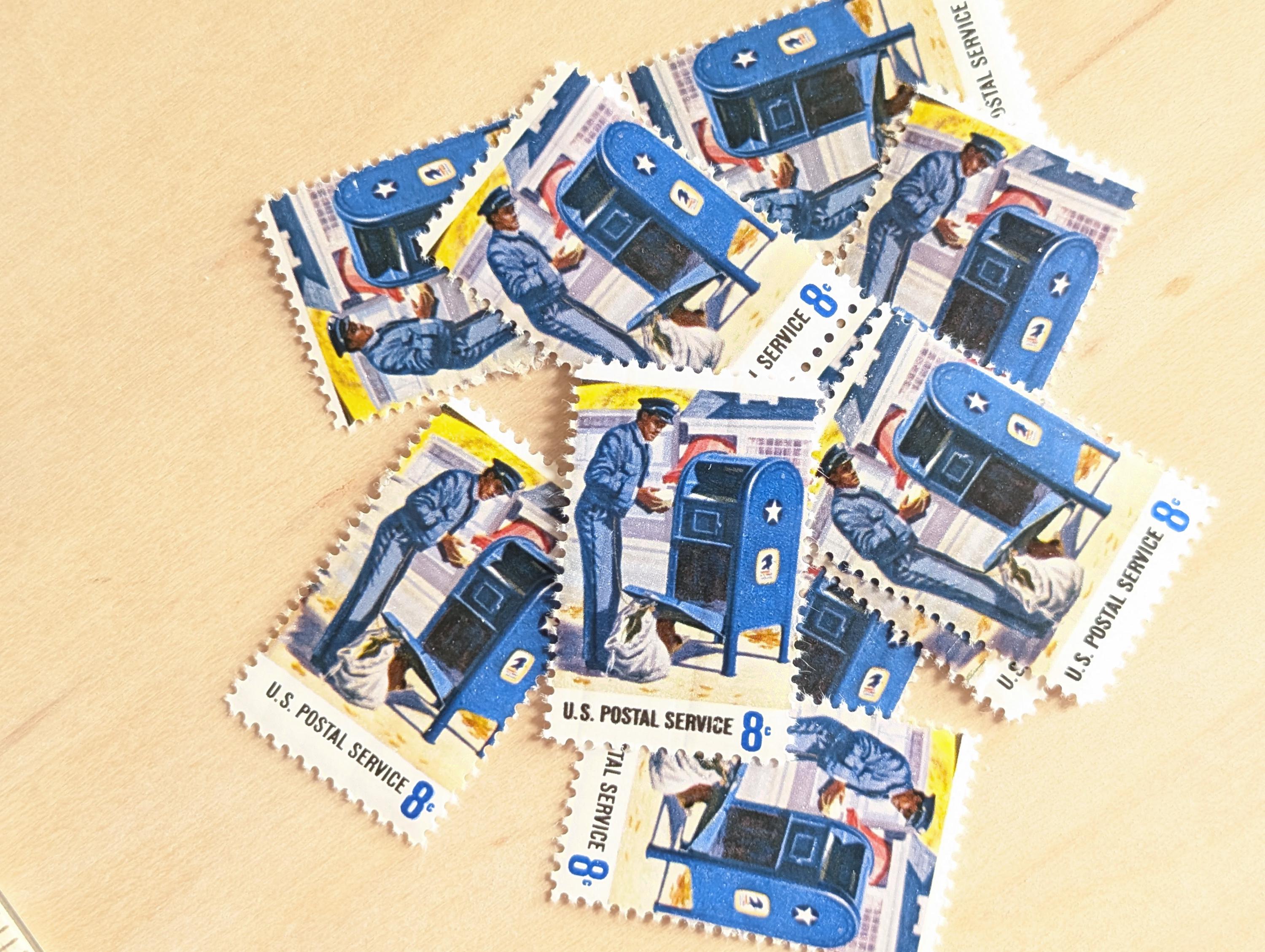 米国郵便公社切手10枚、ヴィンテージ未使用USPS 8セント切手、1973年