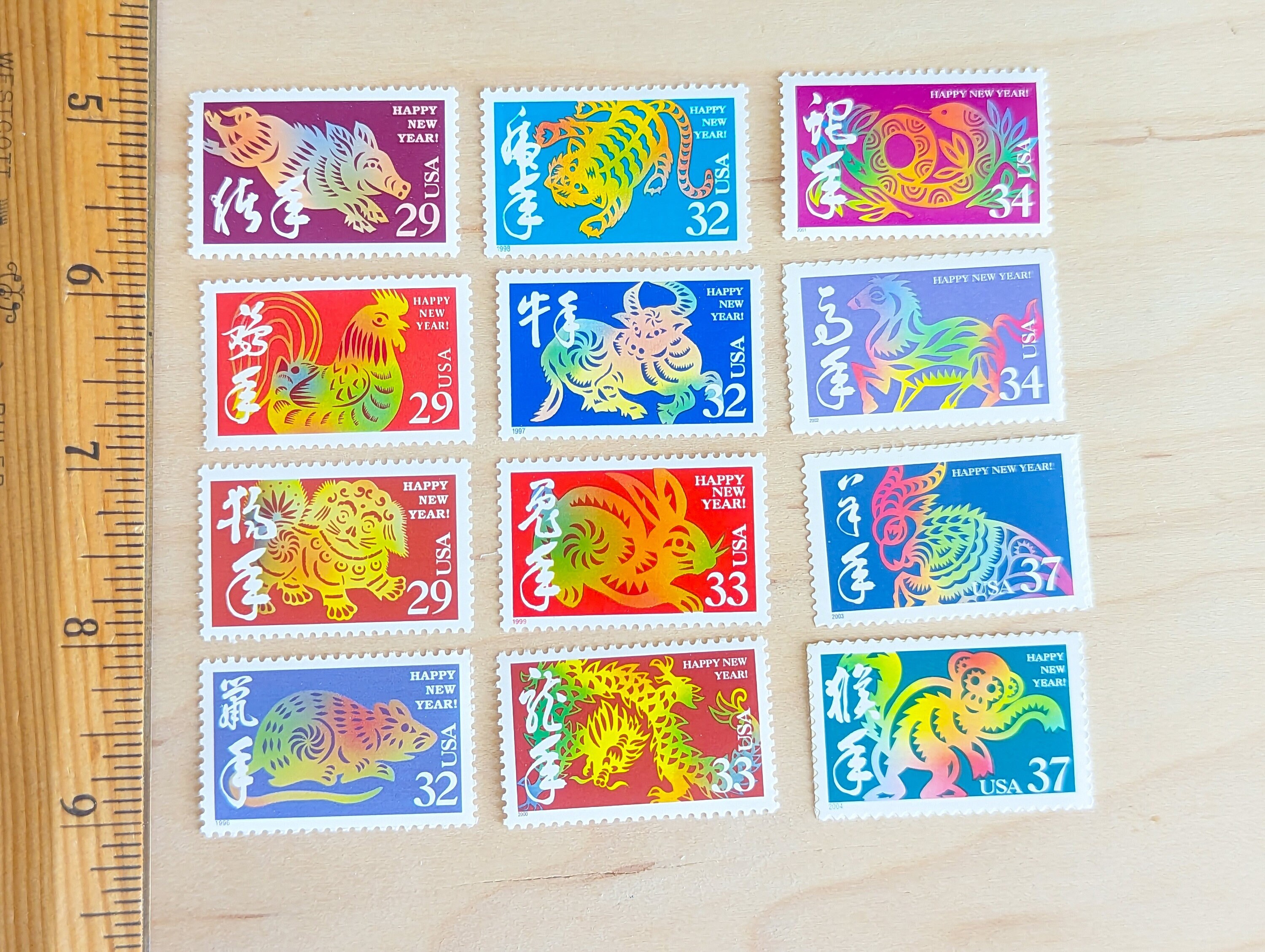 Chose 1 Chinese New Year Stamp, 29-37 Cent Unused US Postage