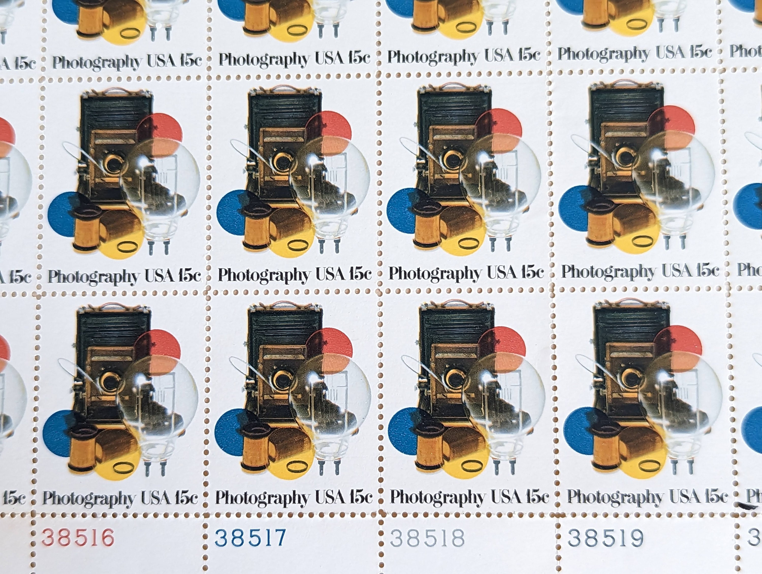 写真切手40枚セット、ヴィンテージ未使用USPS 15セント切手、1978年
