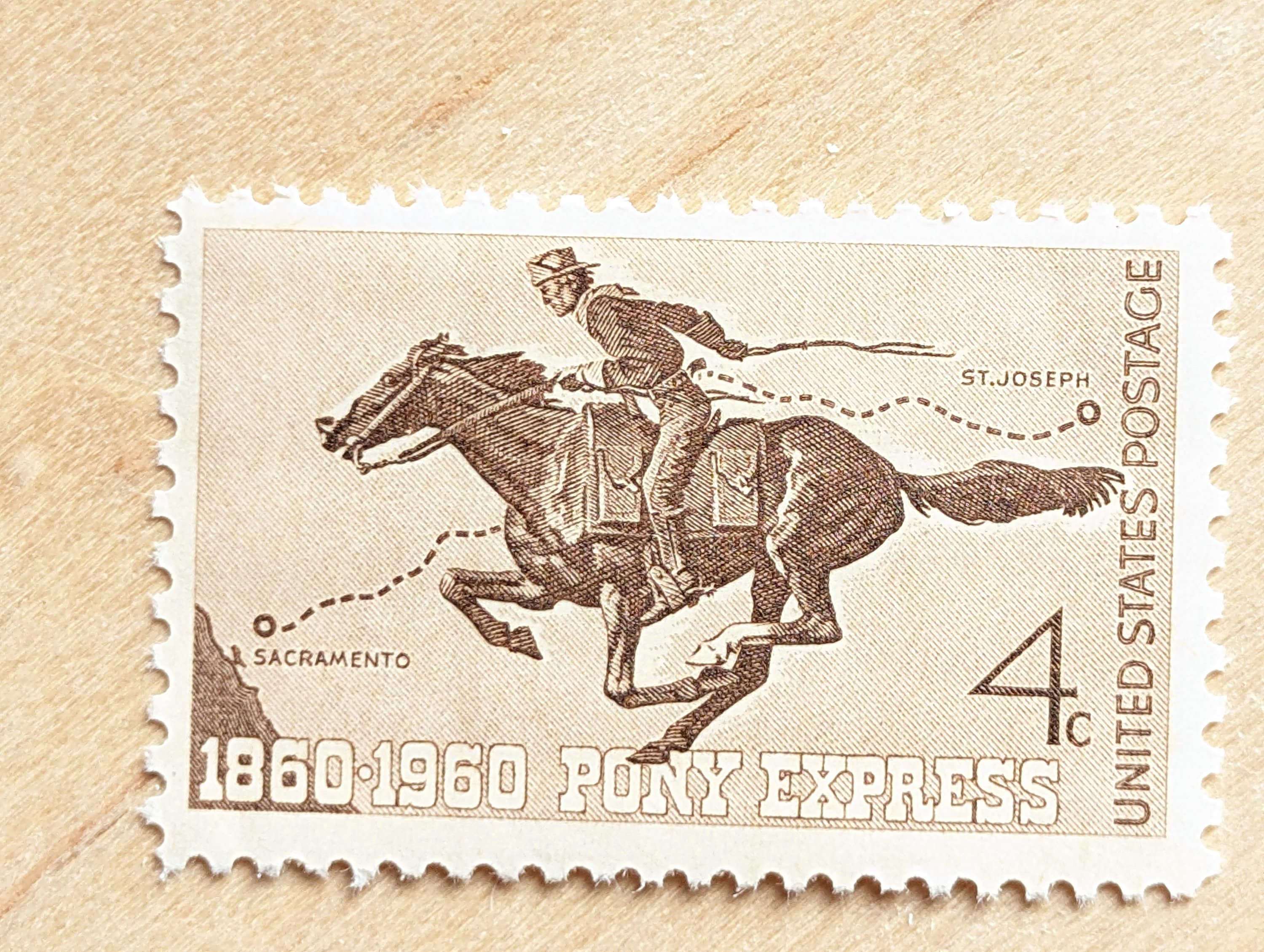 【コエポン】4点まとめ買い 10 Pony Express Stamps, 1860-1960 4 Cent, Unused Stamps