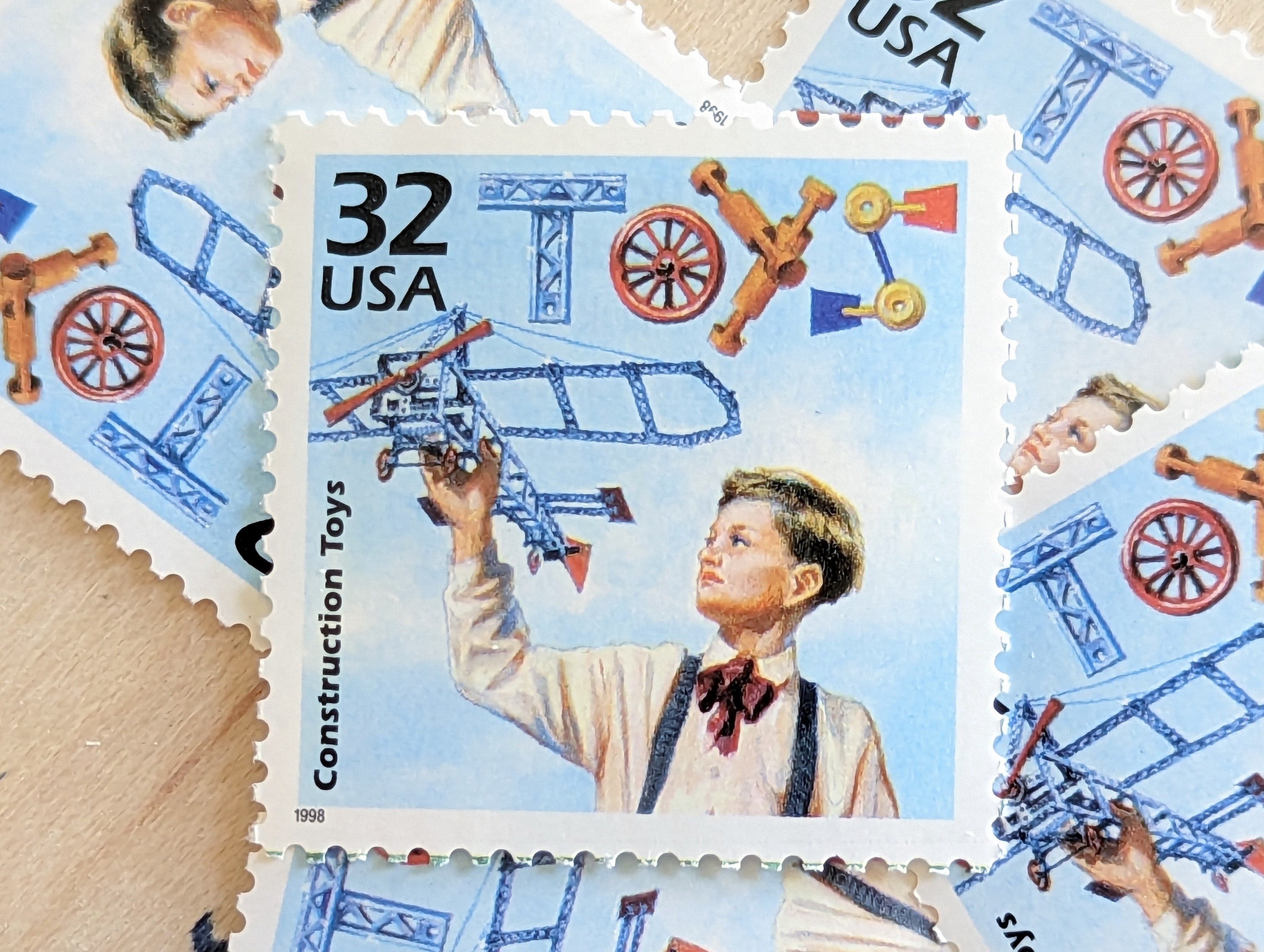5 Construction Toys, 32 Cent, 1998, 1910s Celebrate the Century