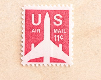 米国航空郵便切手10枚、セント切手11枚、1971年未使用米国切手