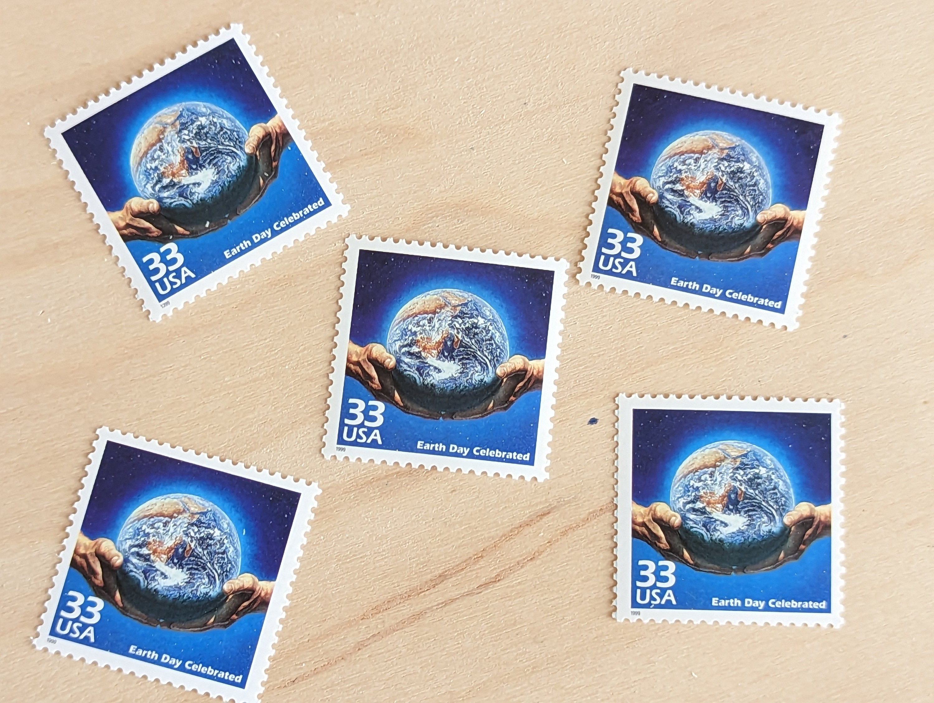 5 Earth Day Stamps, Vintage Unused USPS 33 Cent Postage Stamps  display picture 1