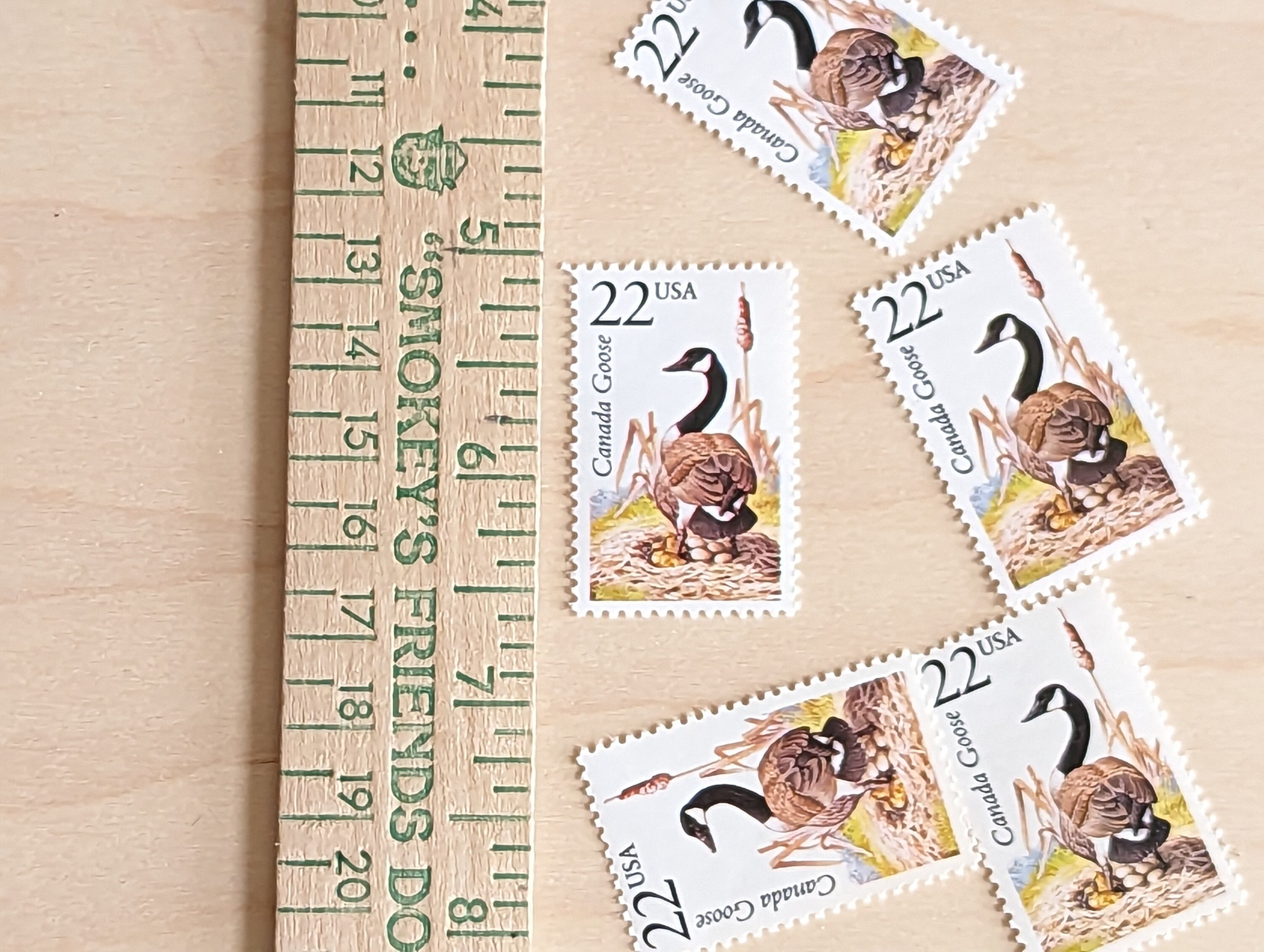 カナダガン切手5枚セット、未使用の米国郵政公社（USPS）22セント切手
