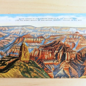 Unbenutzte Grand Canyon von Point Imperial Postkarte, Ölgemälde, L. H. "Dude" Larsen."
