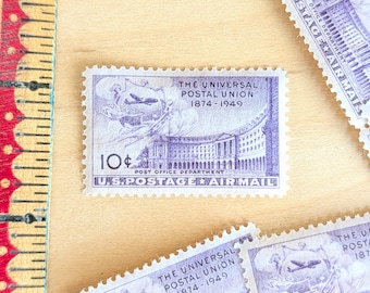Set of 10, The Universal Postal Union, Air mail, Post Office Department, Vintage Unused USPS 10 Cent Postage Stamps, 1949 Gummed