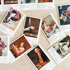 16 sellos de la Unión Postal Universal, 2 de cada diseño, sellos de Cartas Mingle Souls, 1974, sellos postales sin usar, sellos de 10 centavos