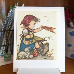 "Schicke eine Vintage Grußkarte, M. J. Hummel Karte, 4 verschiedene Versandoptionen, 14"x 10""