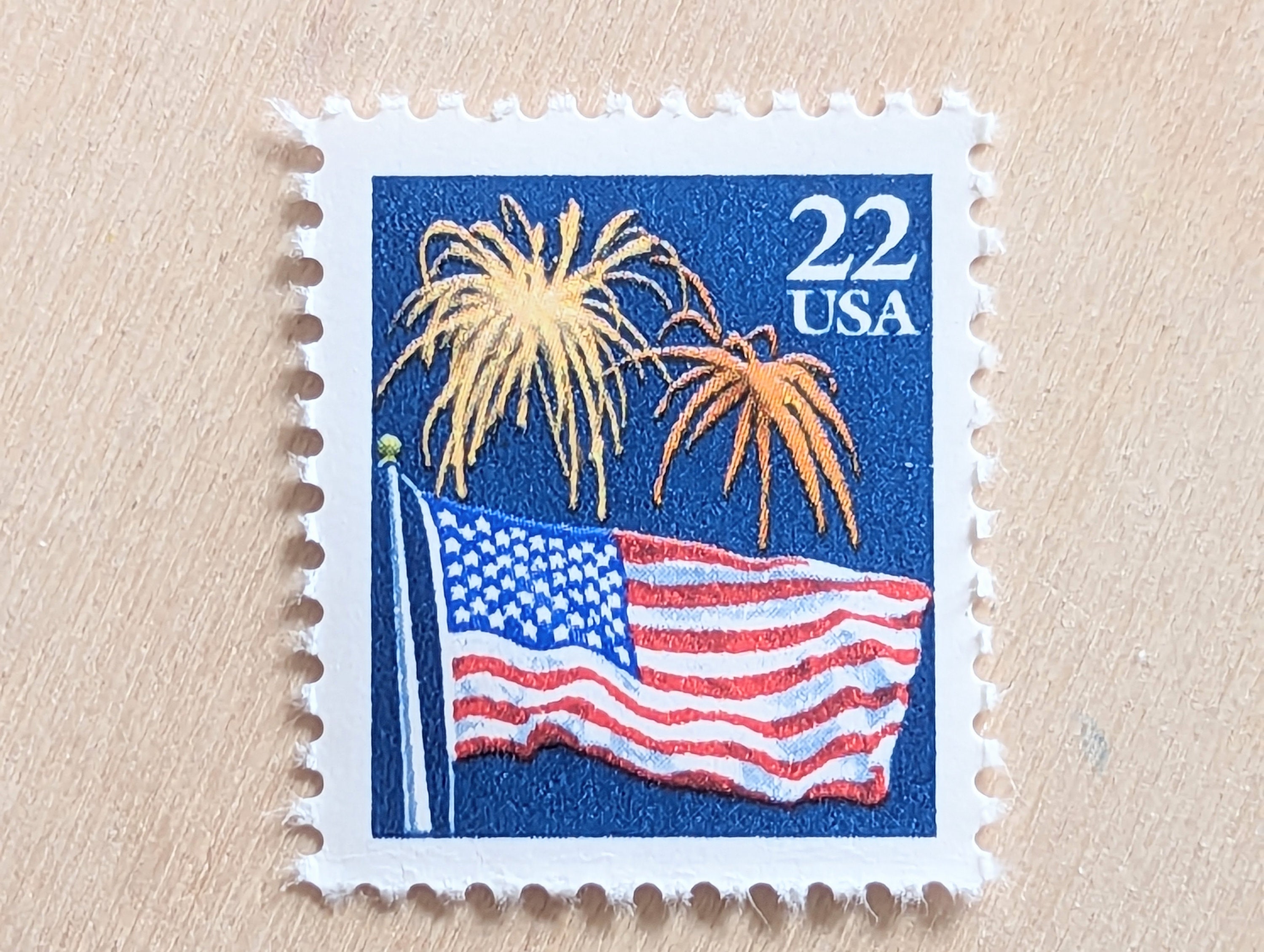 アメリカ花火切手10枚セット、ヴィンテージ未使用USPS 22セント切手