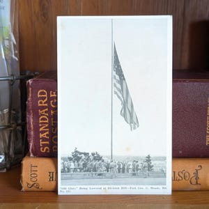 Carte postale Old Glory non utilisée, Fort George G. Meade, Maryland