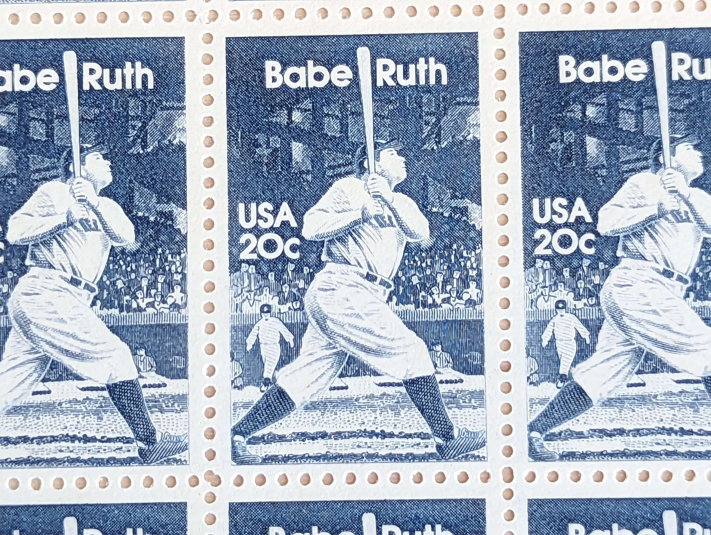 1920年手紙 Hoblitzell MLB T206プレイヤー　ベーブ・ルース ベーブ・ルース、20セント、未使用切手50枚セット、1983年