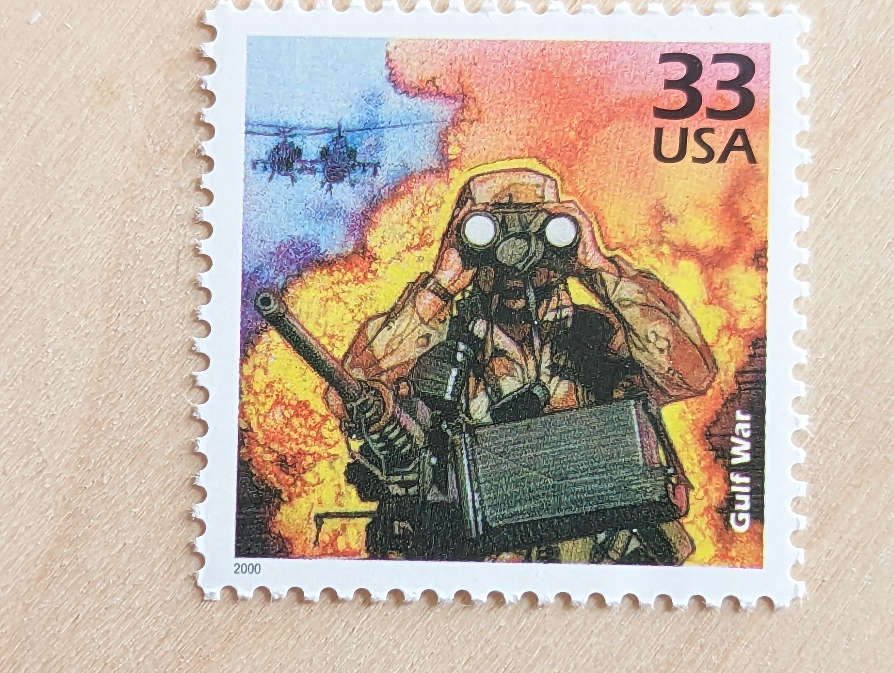 湾岸戦争切手5枚、ヴィンテージ未使用USPS 33セント切手、1990年代の