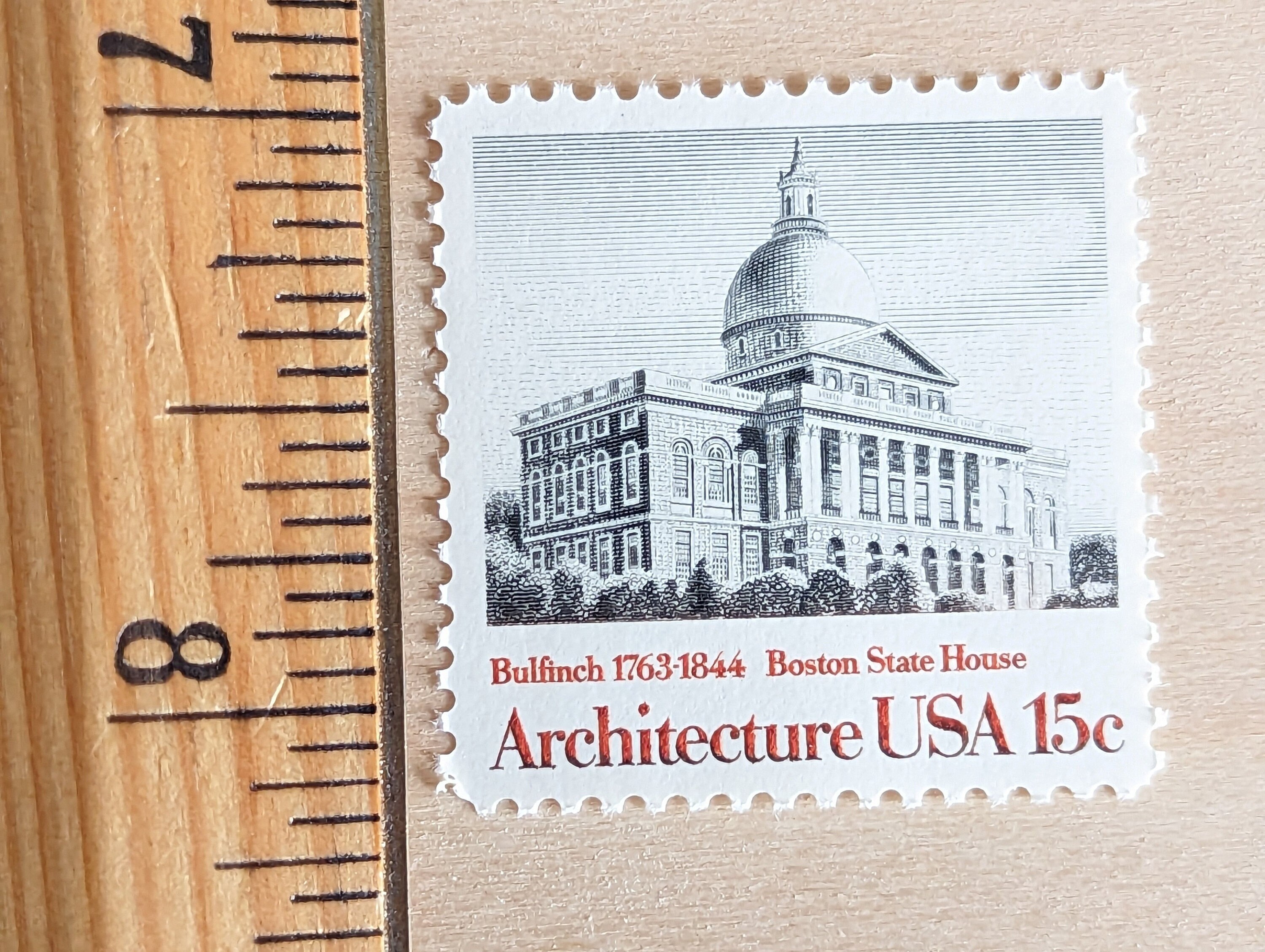 One 1 Library of Congress // Architecture vintage stamps 33c // 33 cent  stamp