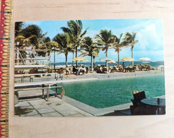 Unbenutzte Condado Beach Hotel, Pool Postkarte, San Juan, P.R.