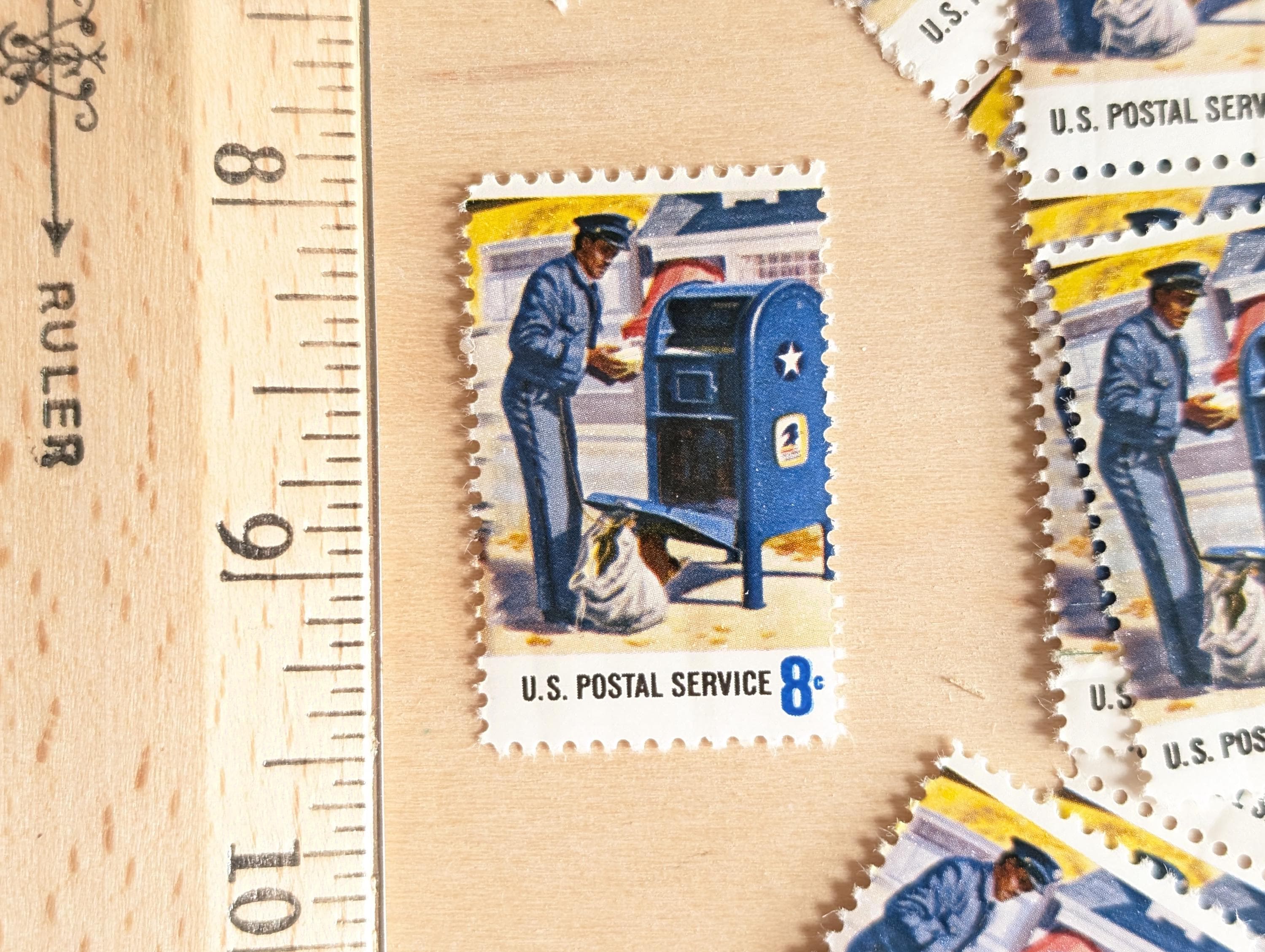 米国郵便公社切手10枚、ヴィンテージ未使用USPS 8セント切手、1973年