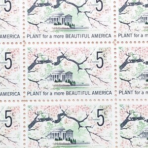 Hoja de 50 sellos de Plantas para una América más bella, 5 centavos, 50 sellos sin usar