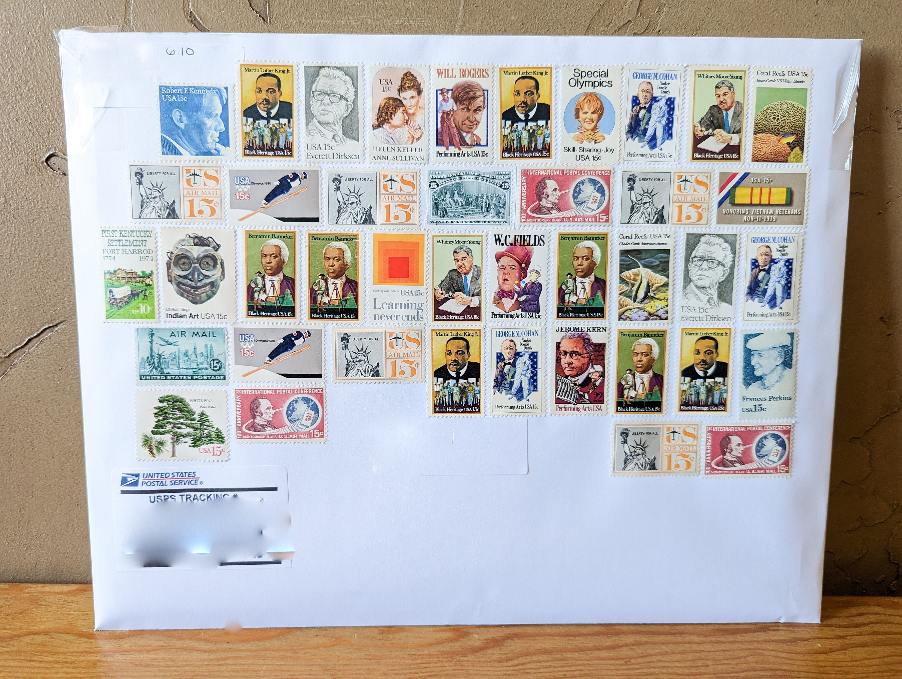 10 Pony Express Stamps, 1860-1960 4 Cent, Unused Stamps